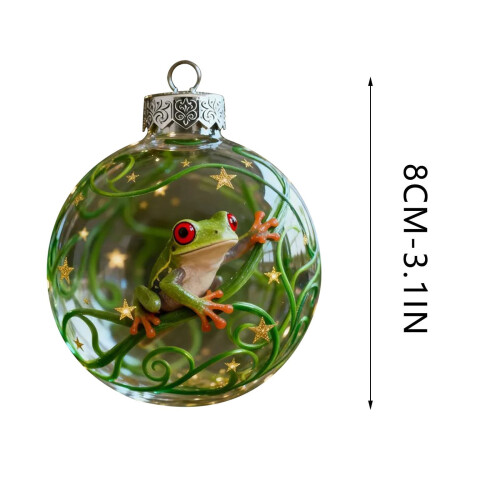 Décoration de Noël grenouille en acrylique 7,6 cm 1
