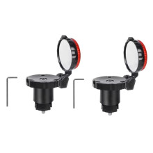 Bike Rear View Mirror LED Warning Light Rear 21-22mm Side Mirrors 360 Adjustable Bicycle Mirrors 2 Kit