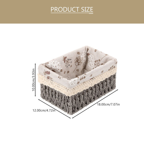 Wicker Basket for Remote Control Fabric Storage Bins Desktop 1