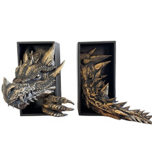 Decorazione per Libreria A Forma di Drago, Fermalibri da 2 Pezzi, Decorazione Fantasy, Ornamenti per La Casa, Libreria Decorativa