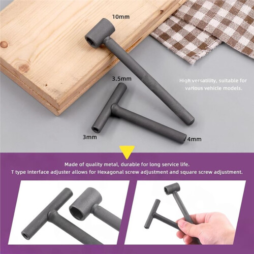 4Pcs Adjusting Valves Tools Set, Motorcycle Engine Valve Screw Adjusting, Include Square Hole Tool, Hexagonal Hole Tool 1