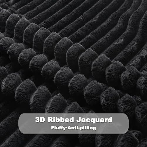 Flannel Fleece Throw Blanket Queen Size Black 1