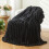 Flannel Fleece Throw Blanket Queen Size Black 3