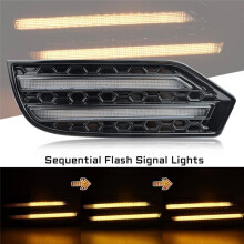 LED Daytime Running Light Fog Lamp for Sequoia 2023 DRL Amber Sequential Turn Signal Light