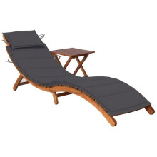 Transat - Acacia - Chaise Longue - Confortable - Pliable - Con Mesa y Cojín