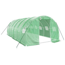 Serre tent afdak plant bloem groenten met stalen frame 18 m² 6 x 3 x 2 m groen 02_0044554