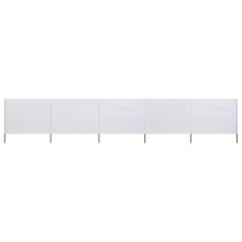 Brises-vue paravento 5 painéis tecido 600 x 80 cm branco areia 02_0008831