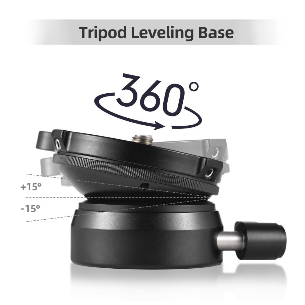 Aluminum Tripod Leveling Base With Bubble Level 15 Tilt 3/8 Inch Mount 9371385942379