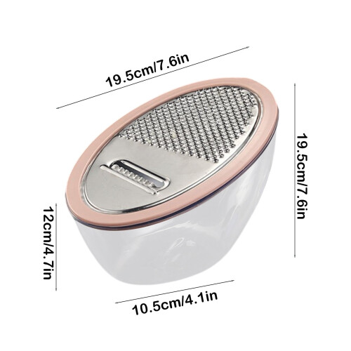 Stainless Steel Multi-Functional Grater with Three Thickness Settings - Kitchen Shredder with Storage Box and Hanging Hook 2