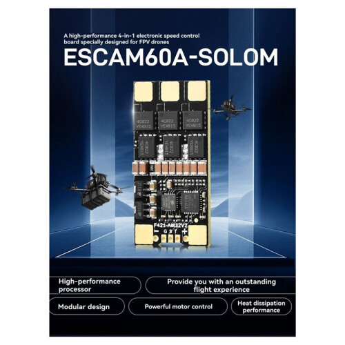 FPV FC 60A Input Voltage 3S-6S ESC High-Performance for FPV Drones Works with HS-P106M FPV ESC Electronic Speed Control 1