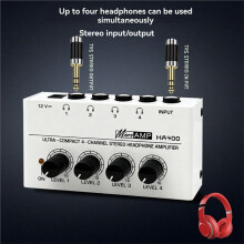 Amplificateur de Casque HA400 4 Canaux, Amplificateur Audio Stéréo Ultra-Compact, Amplificateur pour Écouteurs, Prise US