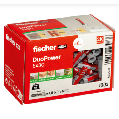 Fischer Dado Bi-materiale Duopower 6 X 30 100 Pezzi - Fischer 1