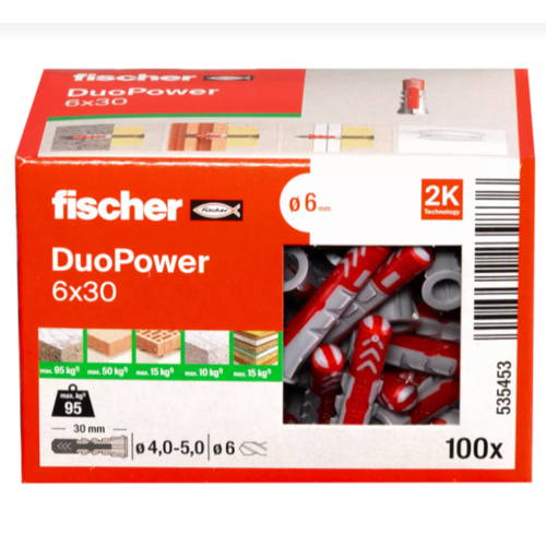 Fischer Dado Bi-materiale Duopower 6 X 30 100 Pezzi - Fischer 2
