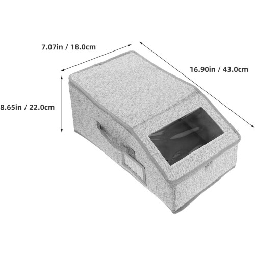 Foldable Hat Storage Box with Zip Cover, 43x22x18cm 1