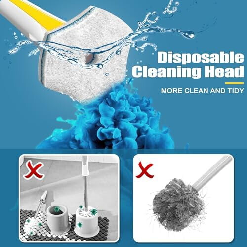 Disposable Toilet Brush Set with 40 Refills & Wall Mount 1