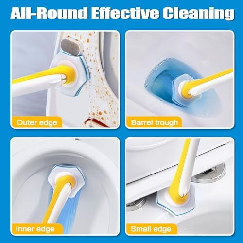 Disposable Toilet Brush Set with 40 Refills & Wall Mount 2