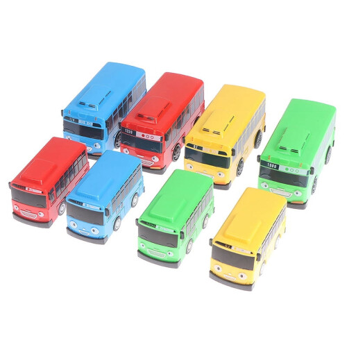 4 τεμάχια Tayo The Little Bus Cartoon Pull Back Car Toy Set για Παιδιά, Εκπαιδευτικό Δώρο 2