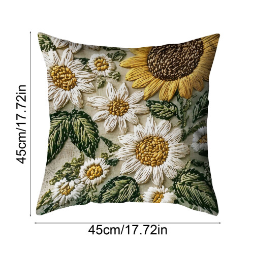 Auringonkukkakukkatyynynpäällinen polyesteriä 18x18 tuumaa 2