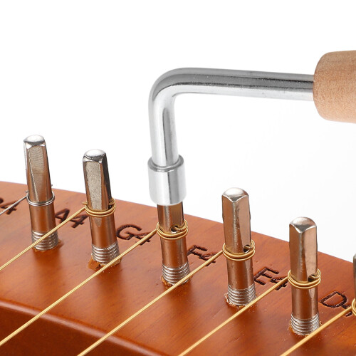 1Pcs Lyre Harp Tuning Tool for String Instruments with Steel and Wood Construction 2