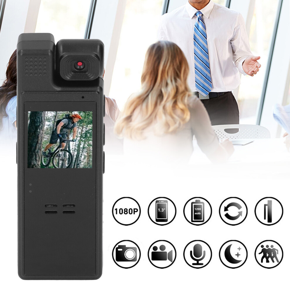 1080P Body Worn Camera 1.3In Color Screen 128Gb Support Black 7691384780645