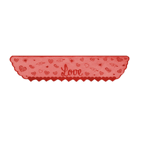 Valentijnsdag kanten mantelloper met hartje en roos 1