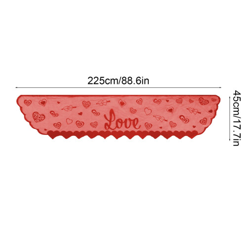 Valentijnsdag kanten mantelloper met hartje en roos 2