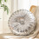 Cuscino rotondo in velluto con bordo lucido, 35 cm, argento 5