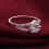 Love Heart, Crystal Wedding Ring, Sterling Silver 5