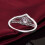 Love Heart, Crystal Wedding Ring, Sterling Silver 6