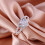 Love Heart, Crystal Wedding Ring, Sterling Silver 7