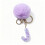 Purple Velvet Ball Keychain Set with Initial 5