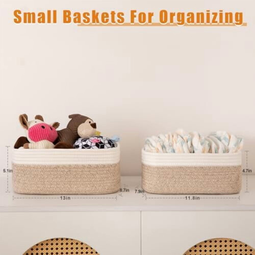 4-Pack Cotton Shelf Baskets 35 x 25 x 14 cm 2