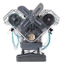 V8 Engine Model Kit Internal Combustion Model V8 Motor Simulation Eight Cylinder Engine Can Be Activated DIY Toy