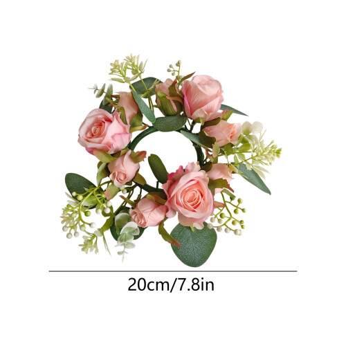 Couronne de bougie ornée de roses pour décoration de table 2