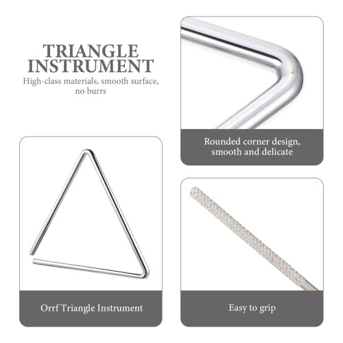 1 ensemble de triangles de percussion à main avec maillet 1