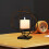 Iron Candlestick Ornament Ceramic Flower Black Gold 6