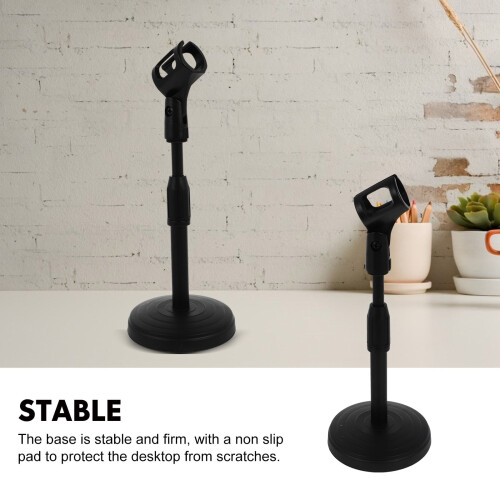 OUNONA Desktop Mic Stand Microphone Adjustable Holder Secure 2