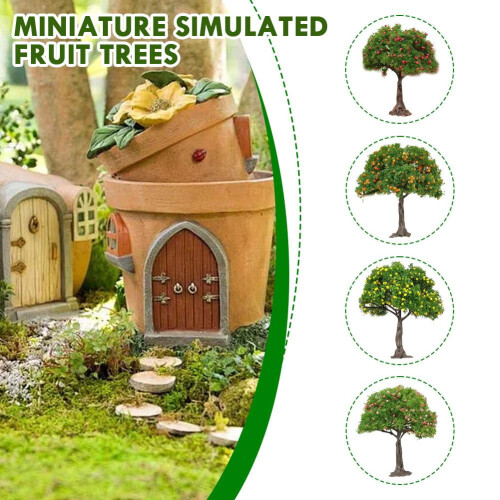 Miniature Landscape Tree for Model Scenes, Realistic Fruit Tree Ornament for DIY Crafts 2