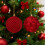 Ensemble de 2 boules de Noël floquées bordeaux de 10 cm 6