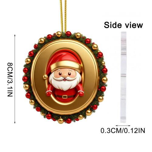 DAMAI Gold Christmas Ornament with Initial Letter 26-Pack 2