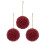 Rode bessenbalornament 6,5 x 6,5 inch, set van 3 3