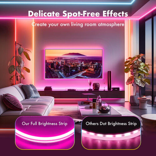16.4ft RGB LED Neon Rope Light – App & Remote Control, 1