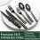 Stainless Steel Flatware Set Black Hammered 24-Pc 5