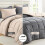 Twin Comforter Set Beige Grey Lightweight Reversible 2-Piece 2
