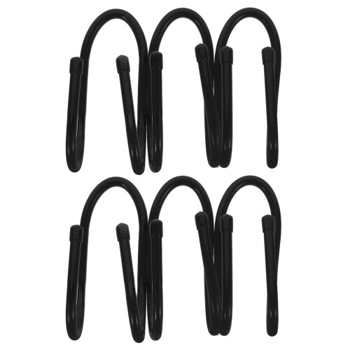 6pcs Versatile Plastic Fence Hooks for Home Use Black Compact Design Saves Space 2