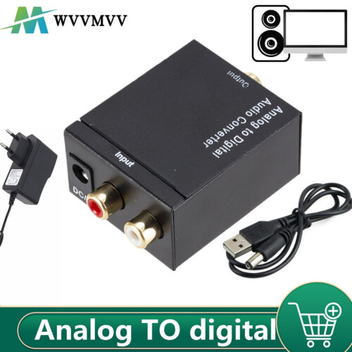 Conversor de áudio analógico para digital com saídas coaxial e Toslink 1