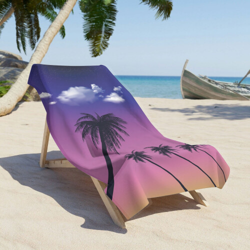 Serviette de plage en microfibre colorée à séchage rapide 71 x 150 cm 2