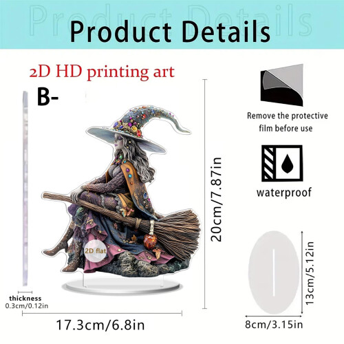 Witch Acrylic Figurine Halloween Decoration 1