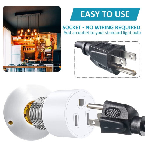 Adapter til lysfatning med 3 ben, E26/E27 2