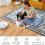 Vintage Boho Floral Χαλί Γκρι 5x7ft Πλενόμενο στο Πλυντήριο Χαμηλό 6